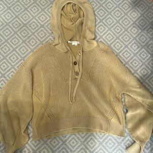 Veronica Beard Tan Cropped Hoodie
